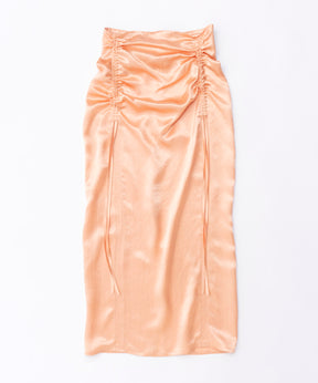 Satin Shirring Tight Skirt