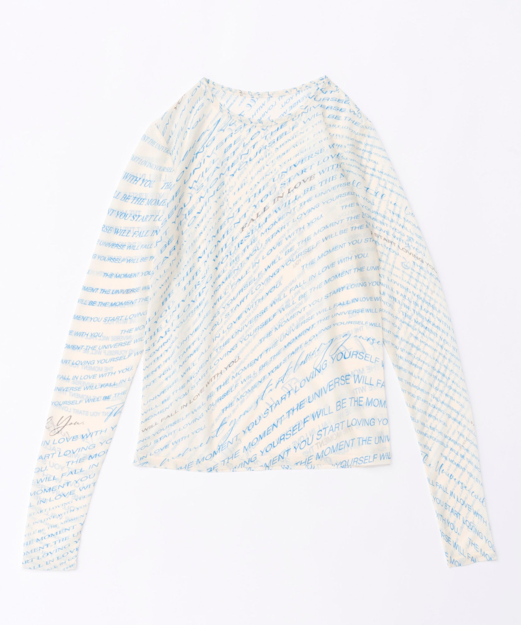 【SALE】Lettering Print Sheer Tops