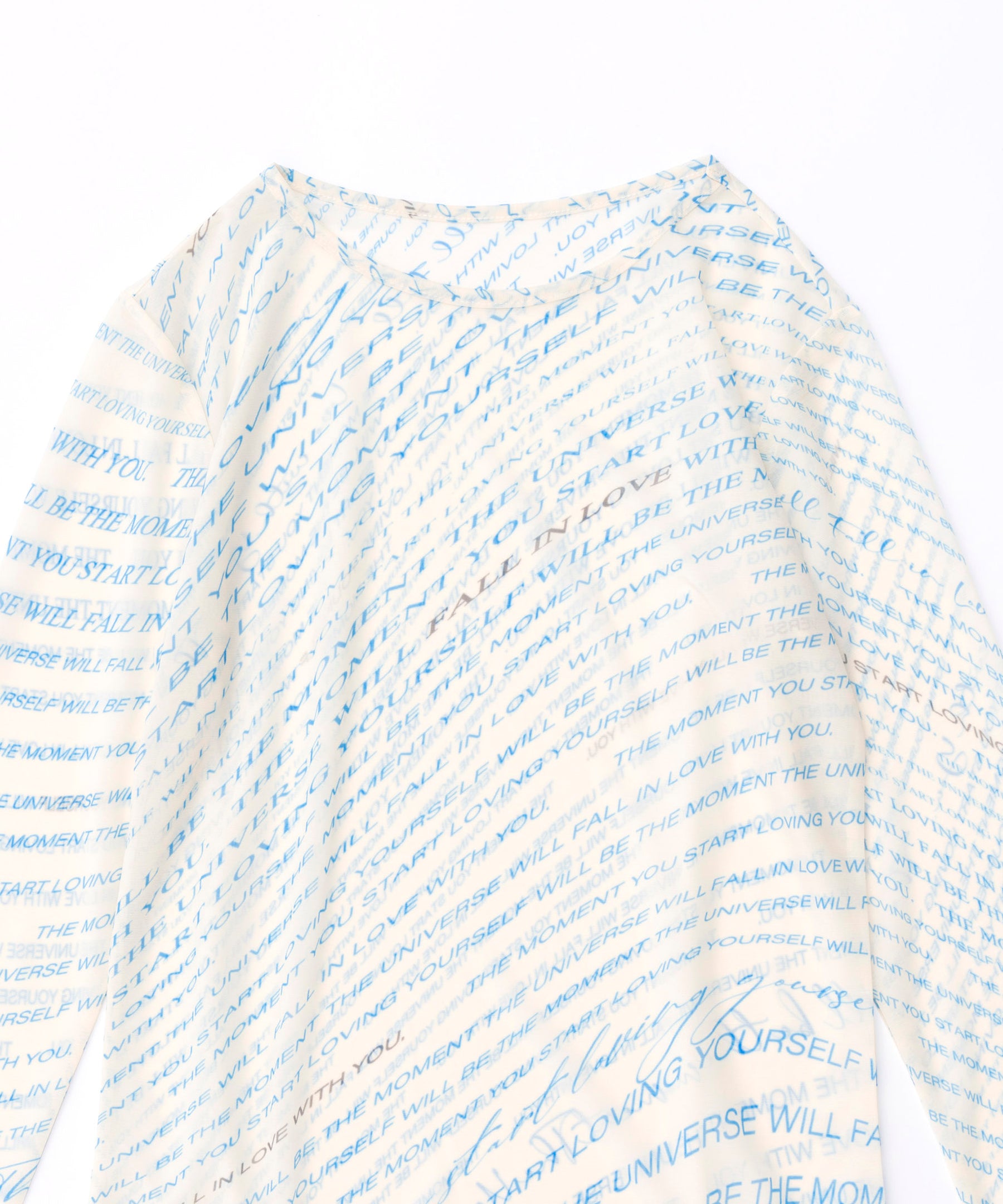 【SALE】Lettering Print Sheer Tops