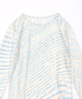 【SALE】Lettering Print Sheer Tops