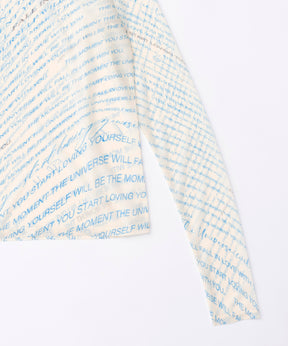 【SALE】Lettering Print Sheer Tops