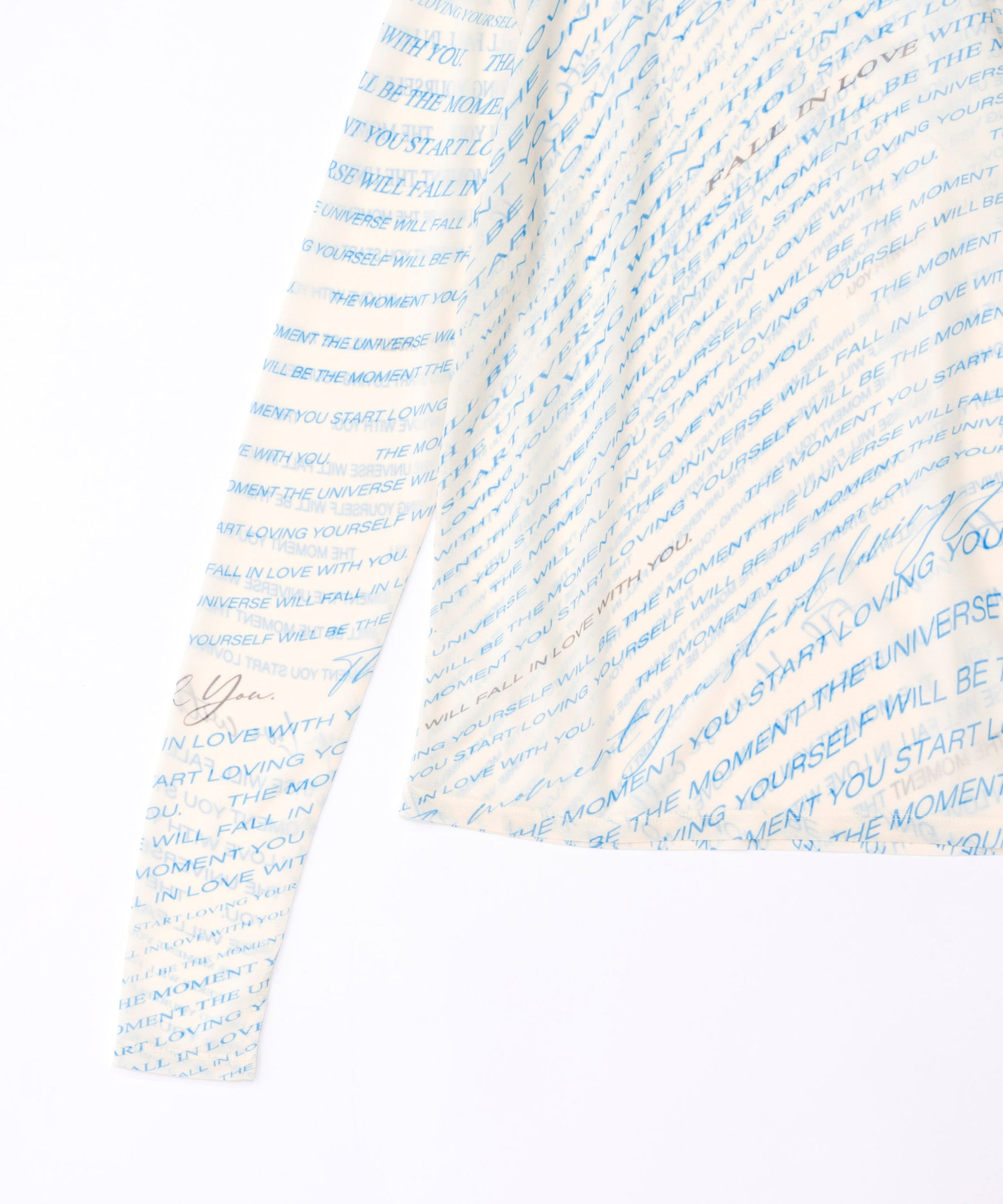 【SALE】Lettering Print Sheer Tops