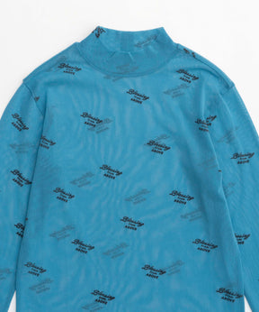 BLESSING Flocky Print Turtleneck Tops