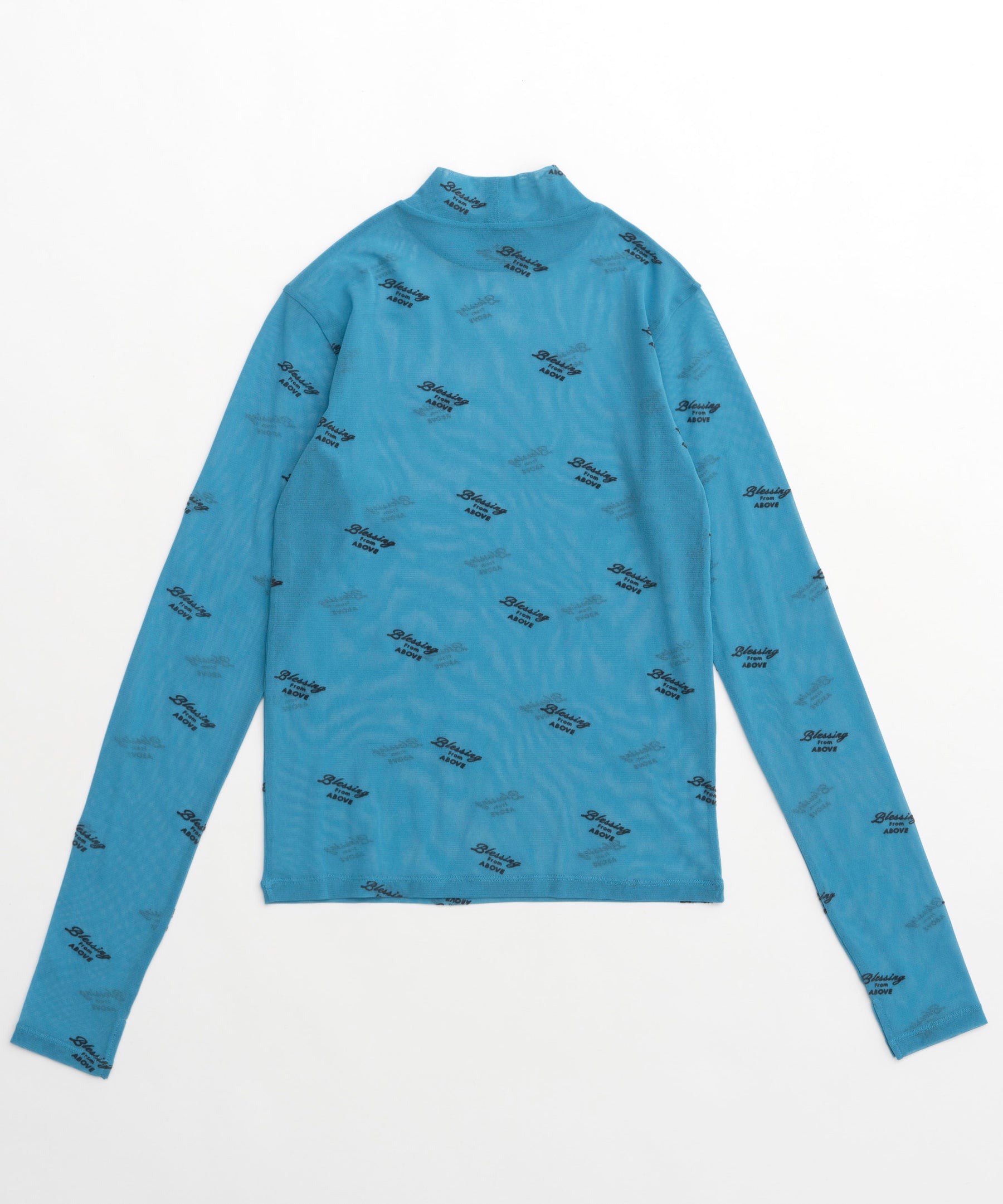 BLESSING Flocky Print Turtleneck Tops