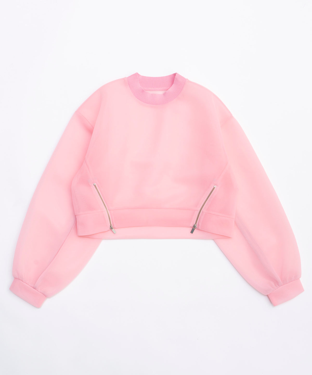 See-through Side Zip Pullover