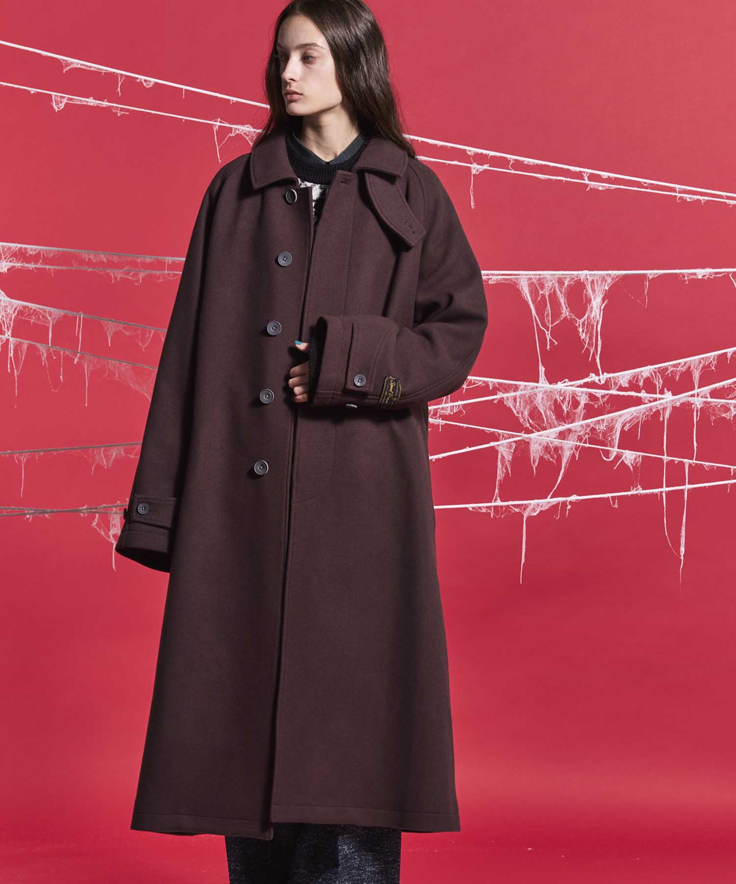 【24AW PRE-ORDER】Super170s Prime-Over Melton Balmachan Coat