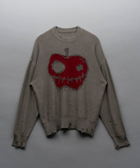 【PRE-ORDER】「Halloween Apple」 Pigment Dyed Intarsia Knit Pullover