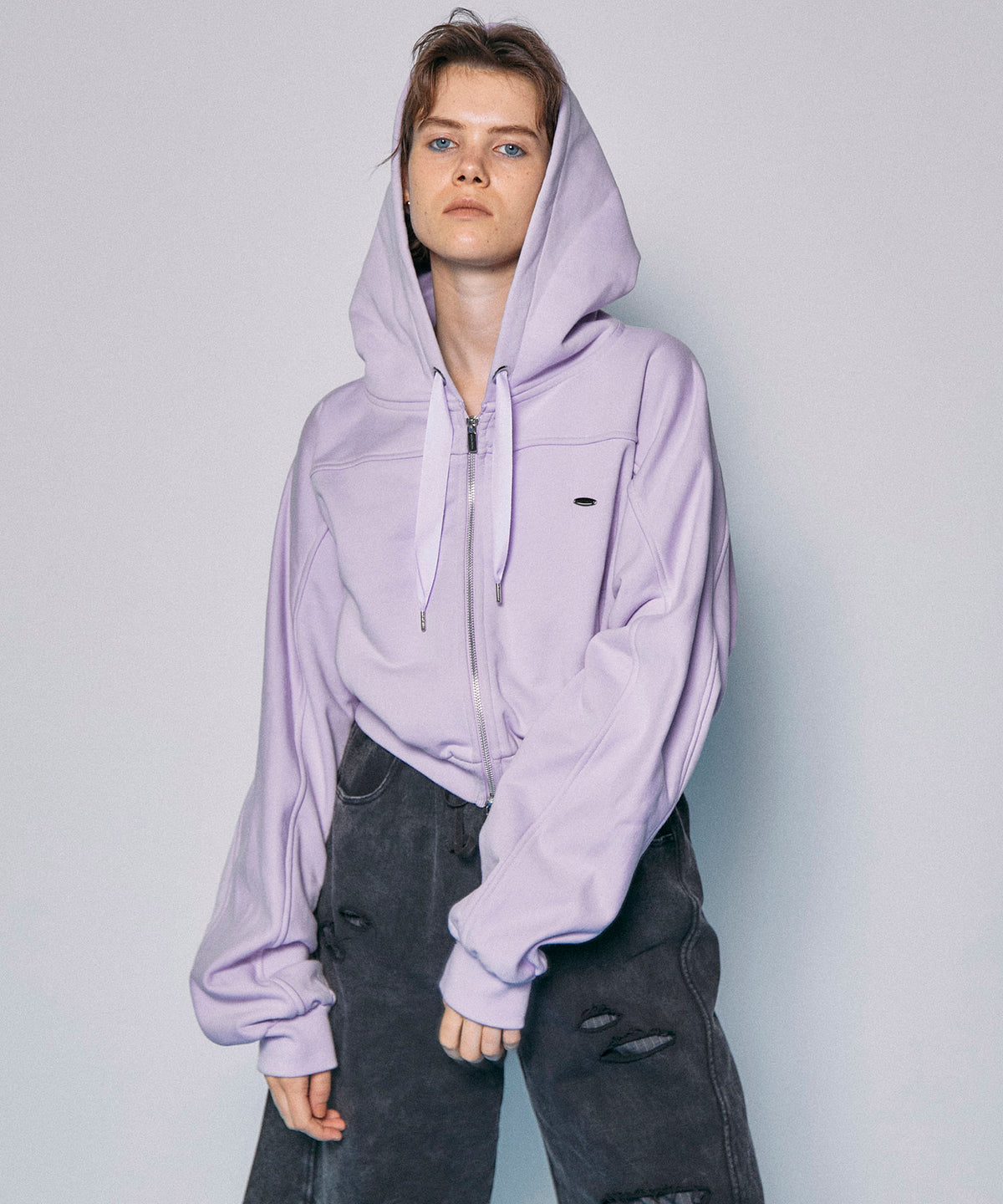 Front Zip Short Hoodie