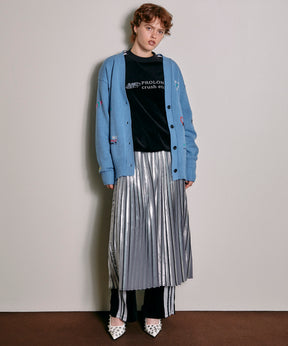 Foil Pleated Skirt