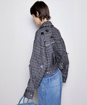 【SALE】Tweed Distressed Jacket