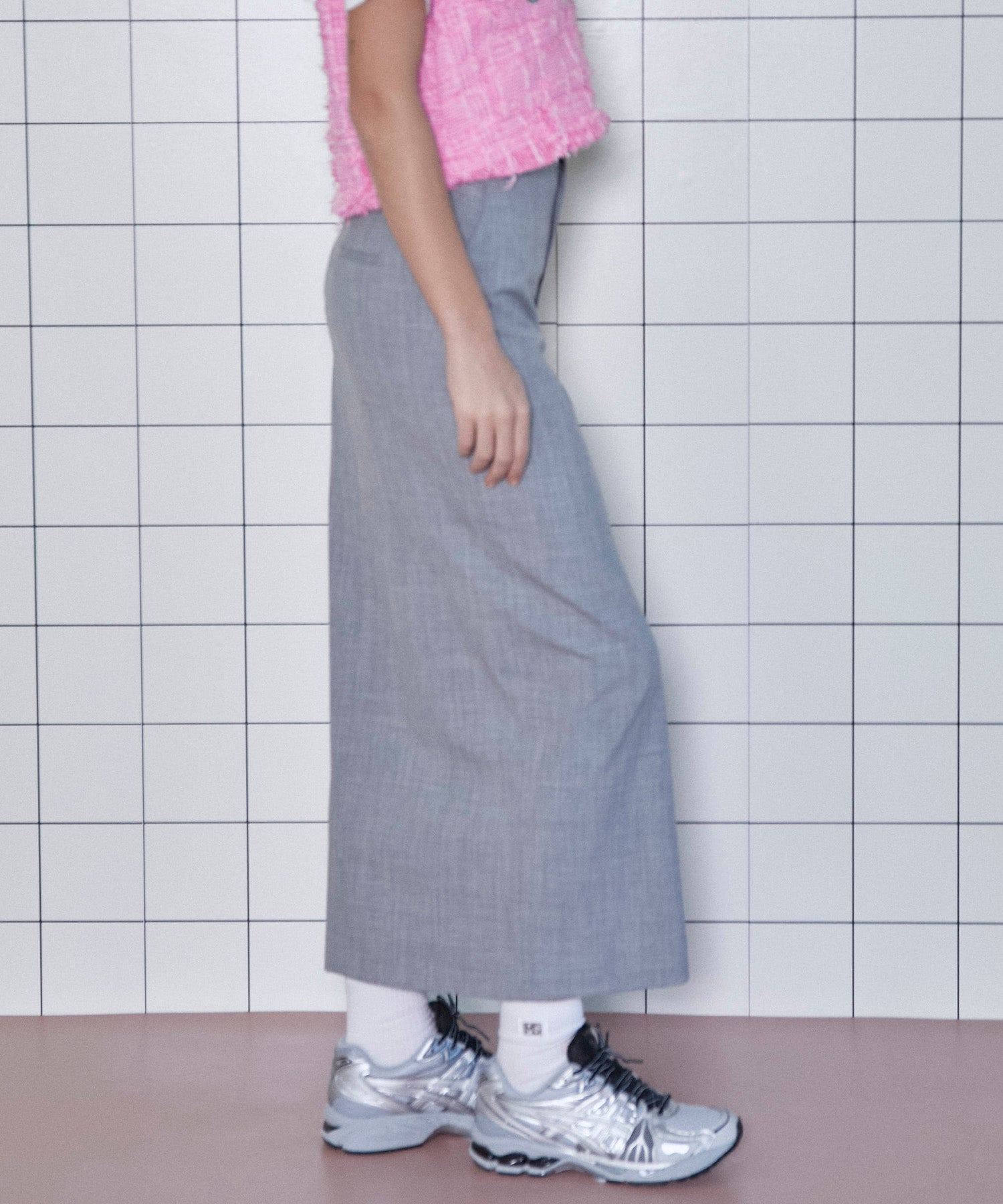 【SALE】Turnback Waist Tight Maxi Skirt