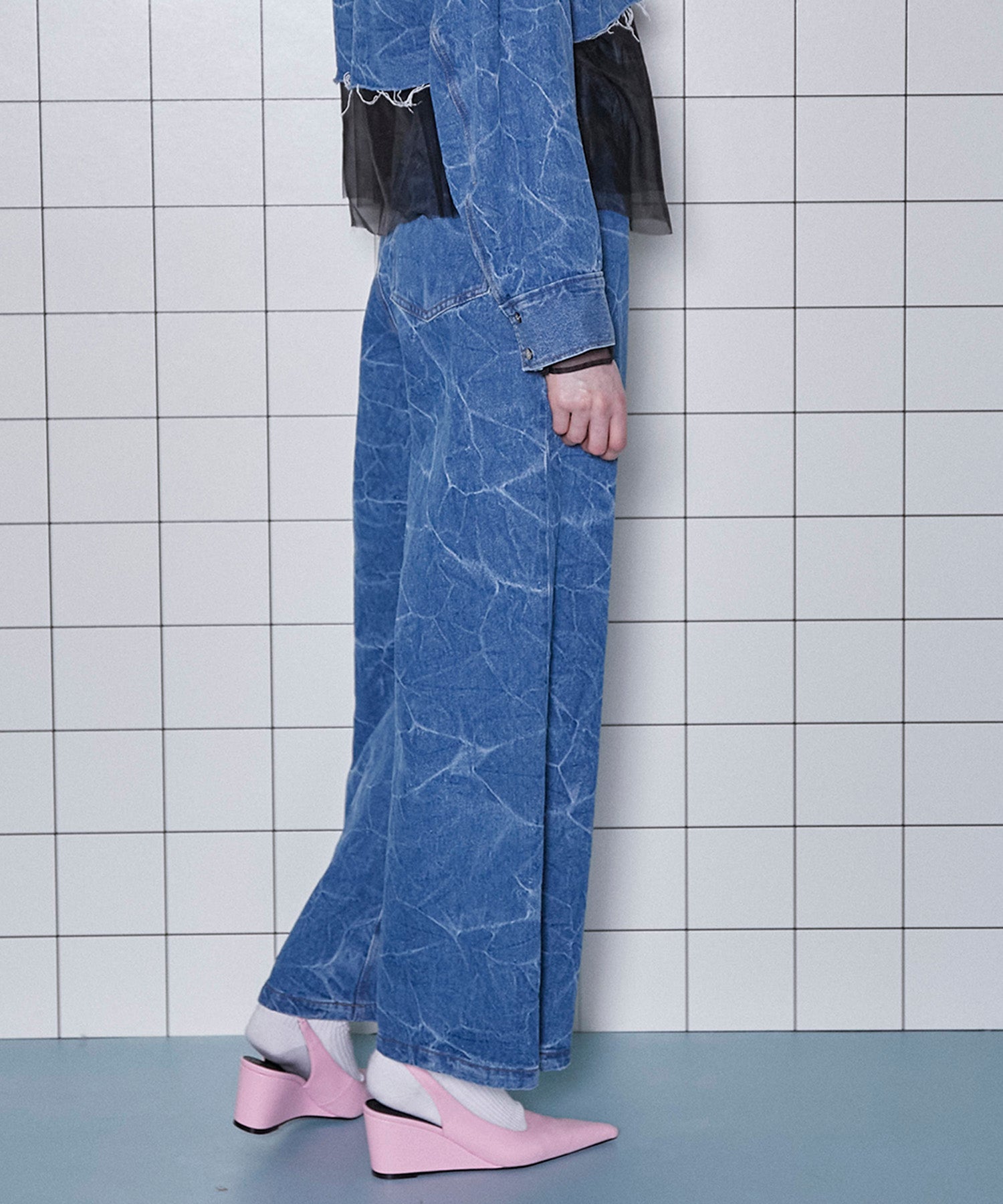 【SALE】Washer Wide Denim Pants