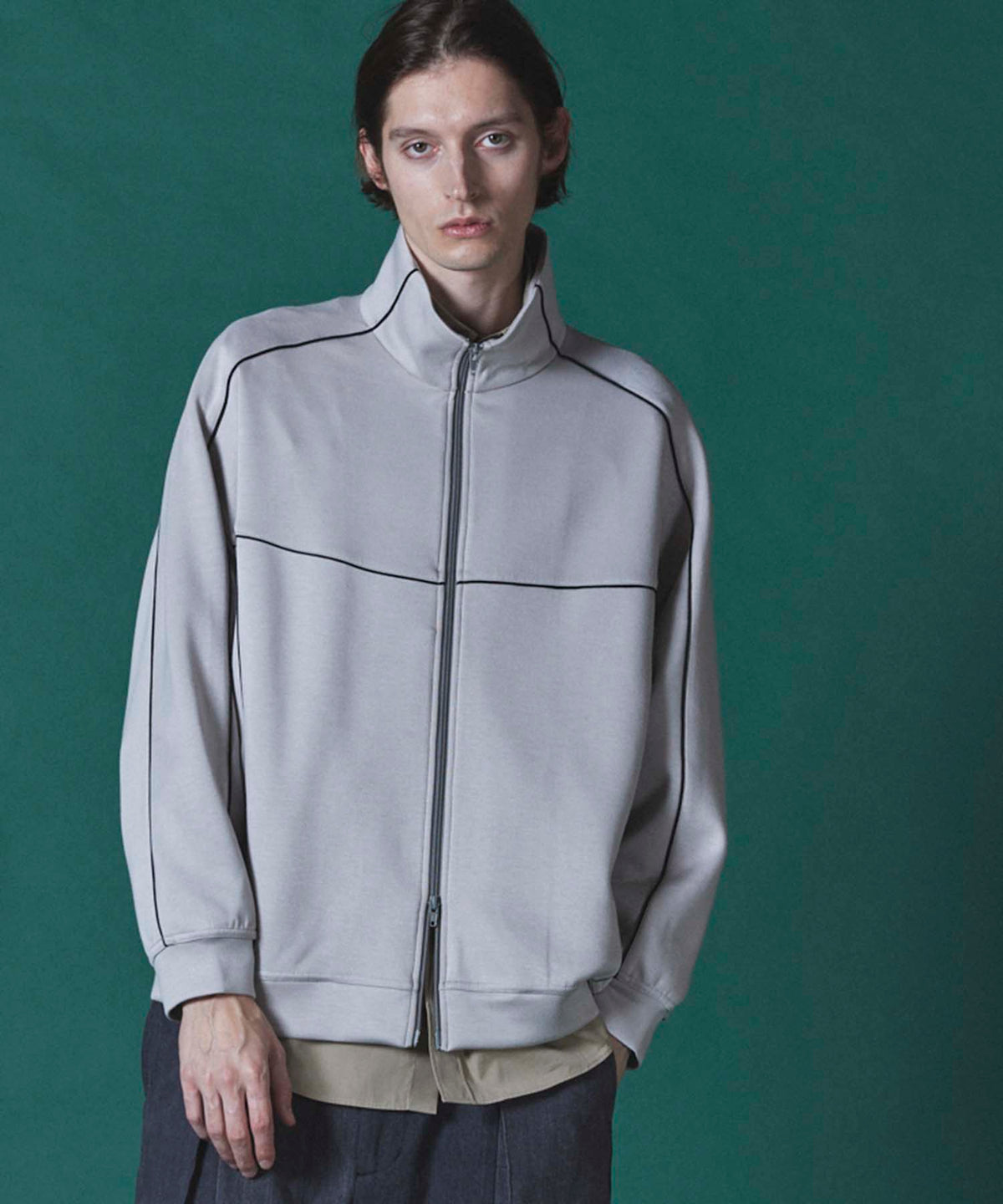 Prime-Over Cardboard Knit Track Jacket