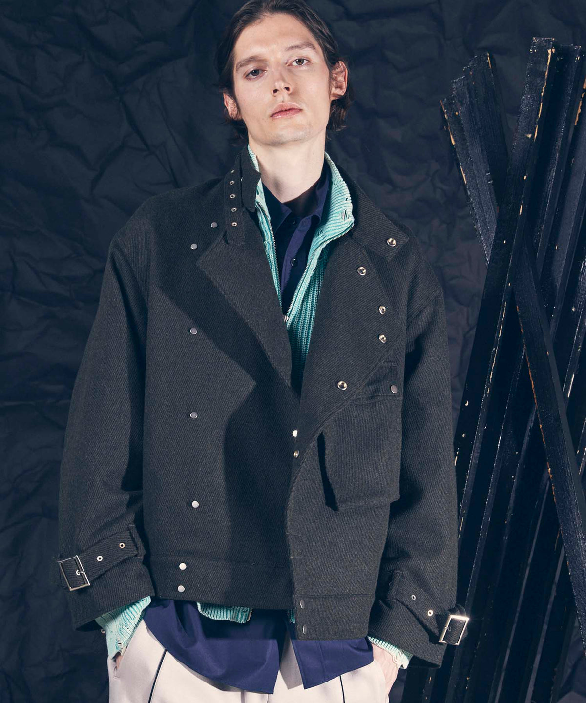 Motor-Cycle Prime-Over Wool Belted Jacket