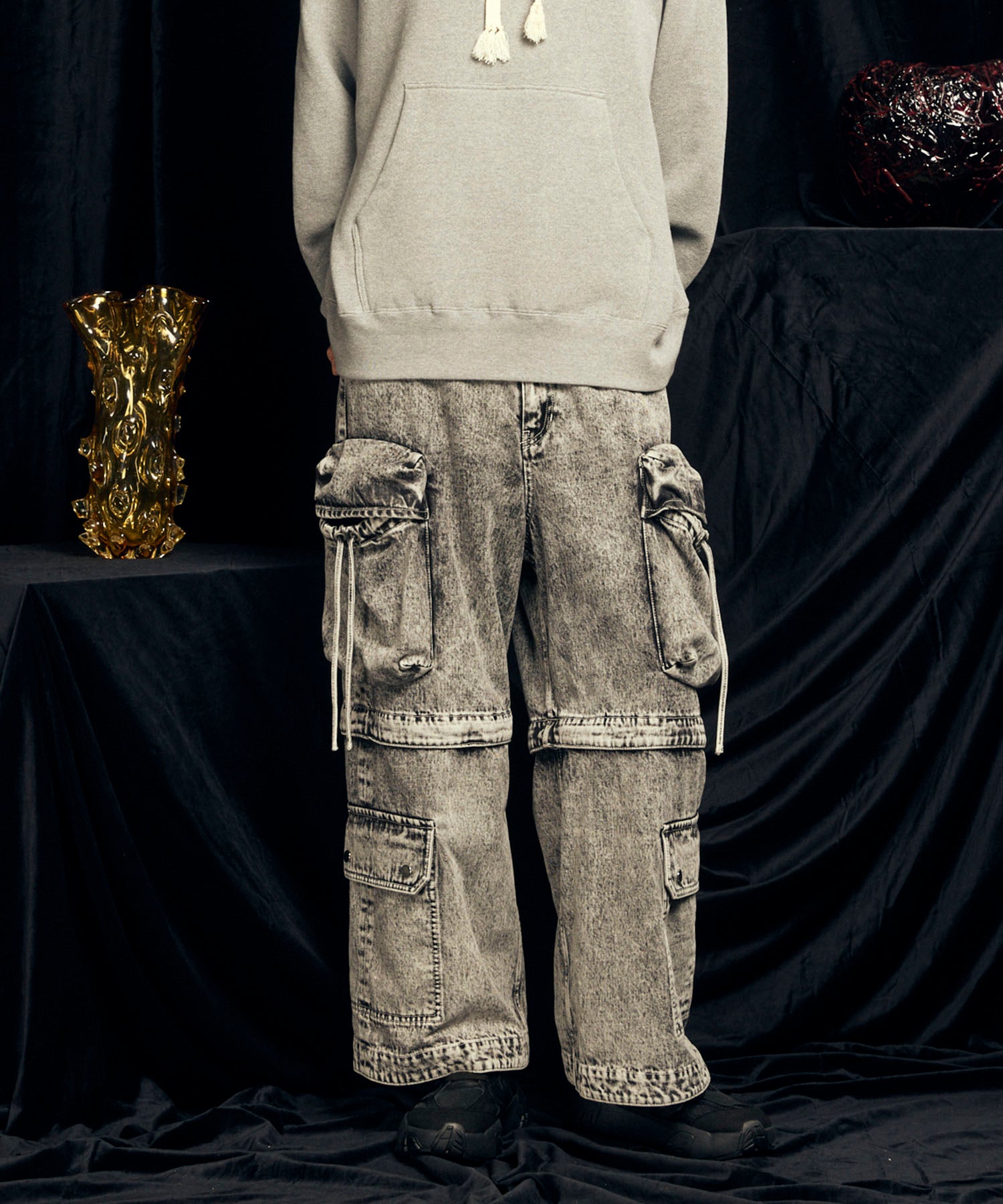 【PRE-ORDER】Big Pocket 2WAY Buggy Denim Cargo Pants