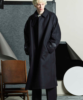 【24AW PRE-ORDER】Super140s Prime-Over Melton Balmachan Coat