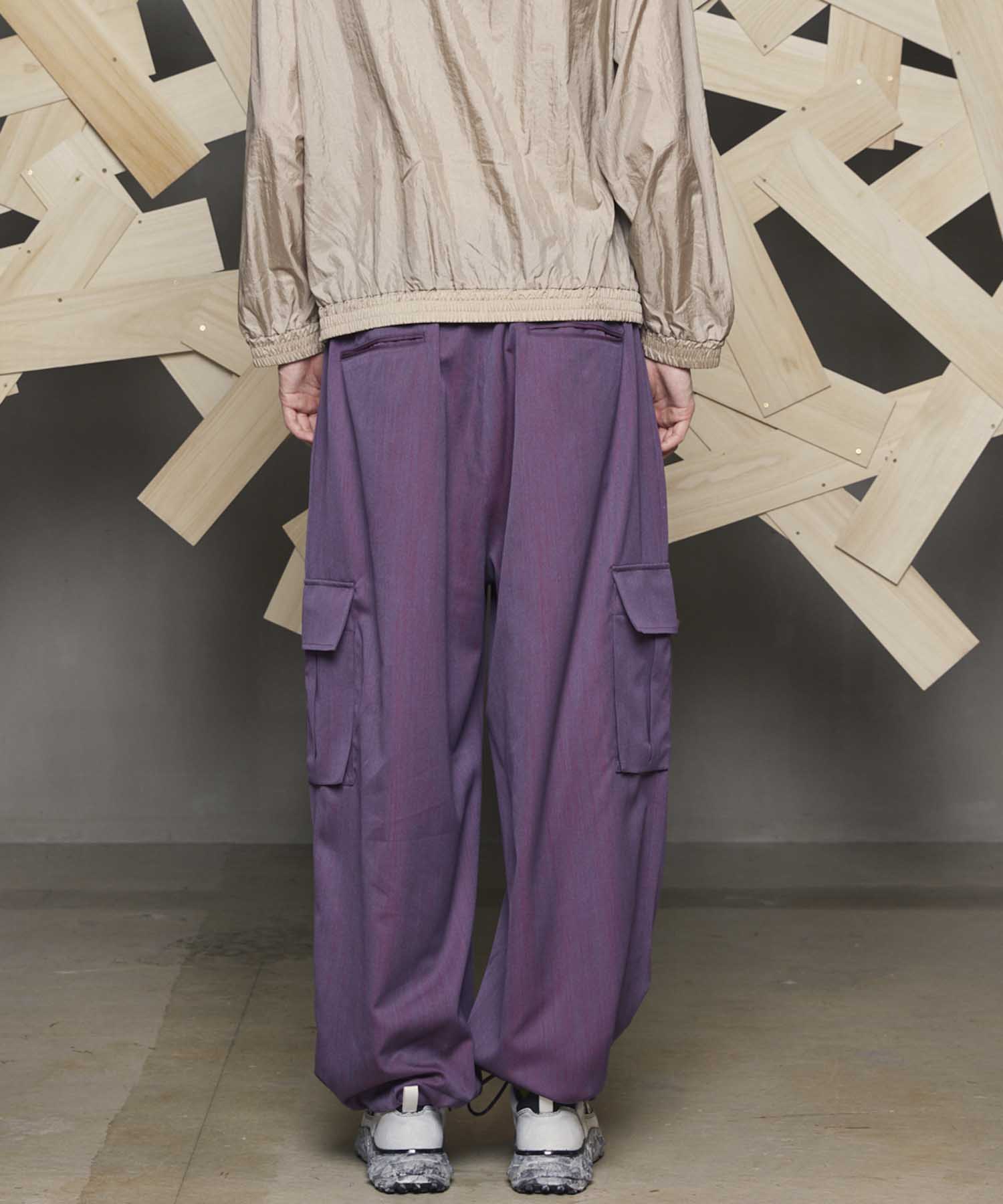 High Count Wool Prime-Wide Cargo Pants