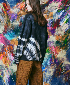 Hand Tie-Dye Sweat Prime-Over Crew Neck Pullover