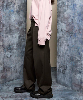 【Italian Dead Stock Fabric】One-Tuck Wide Pants