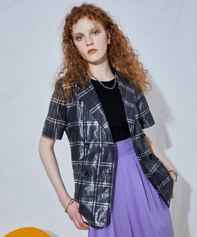 【SALE】Sheer Check Shirt Jacket