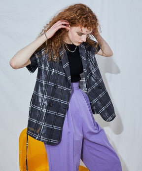 【SALE】Sheer Check Shirt Jacket