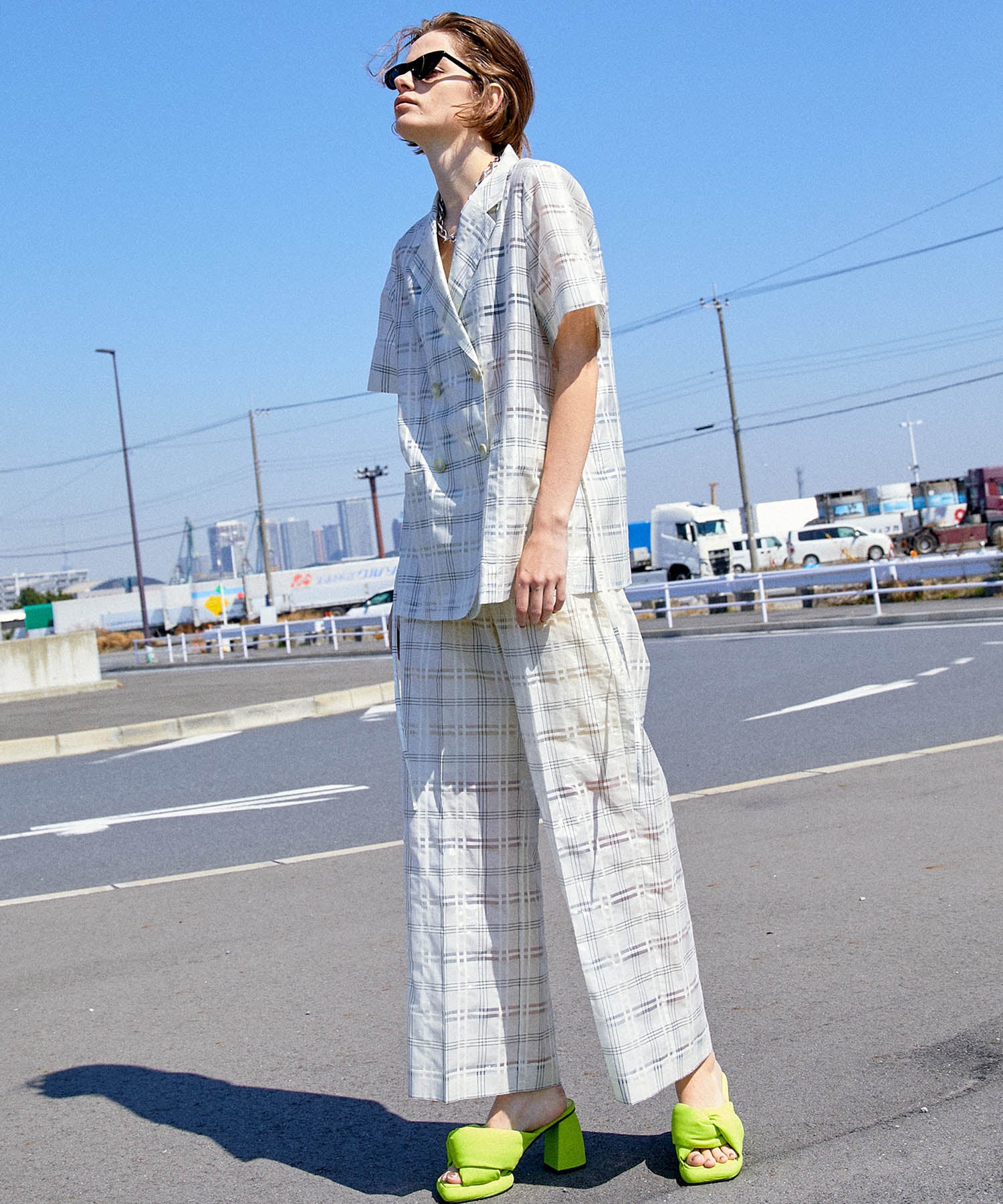 【SALE】Sheer Check Shirt Jacket