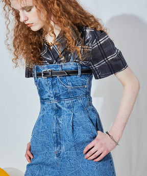 【SALE】Denim Bare All In One