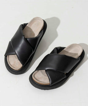 【SPECIAL SHOES FACTORY COLLABORATION】Italian Vibram Sole Cross Strap Sandal Made In TOKYO