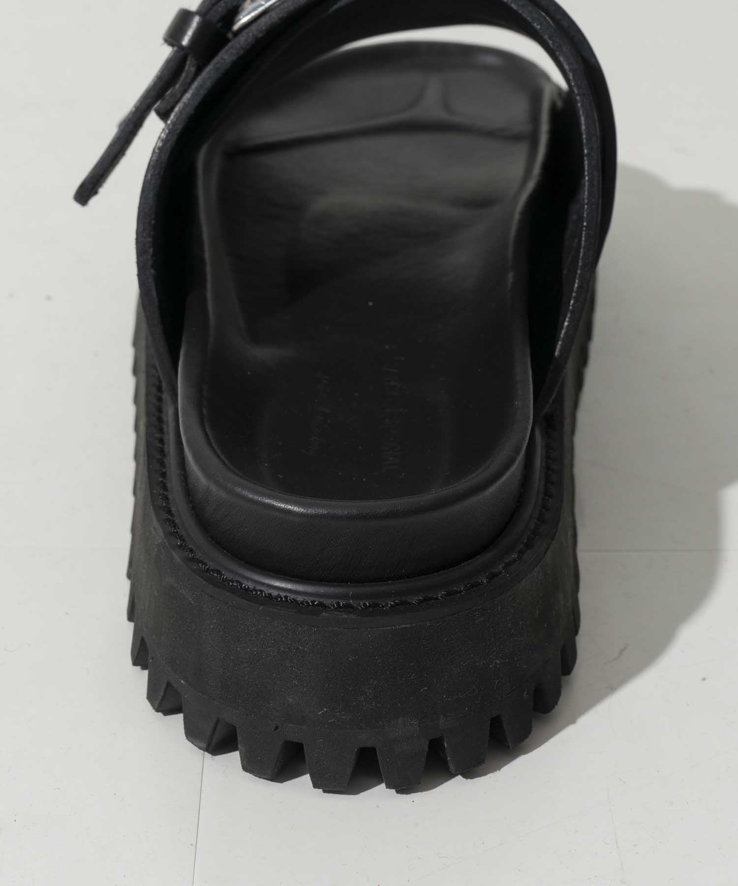 【SPECIAL SHOES FACTORY COLLABORATION】Italian Vibram Sole Double Monk Buckle Sandal Made In TOKYO