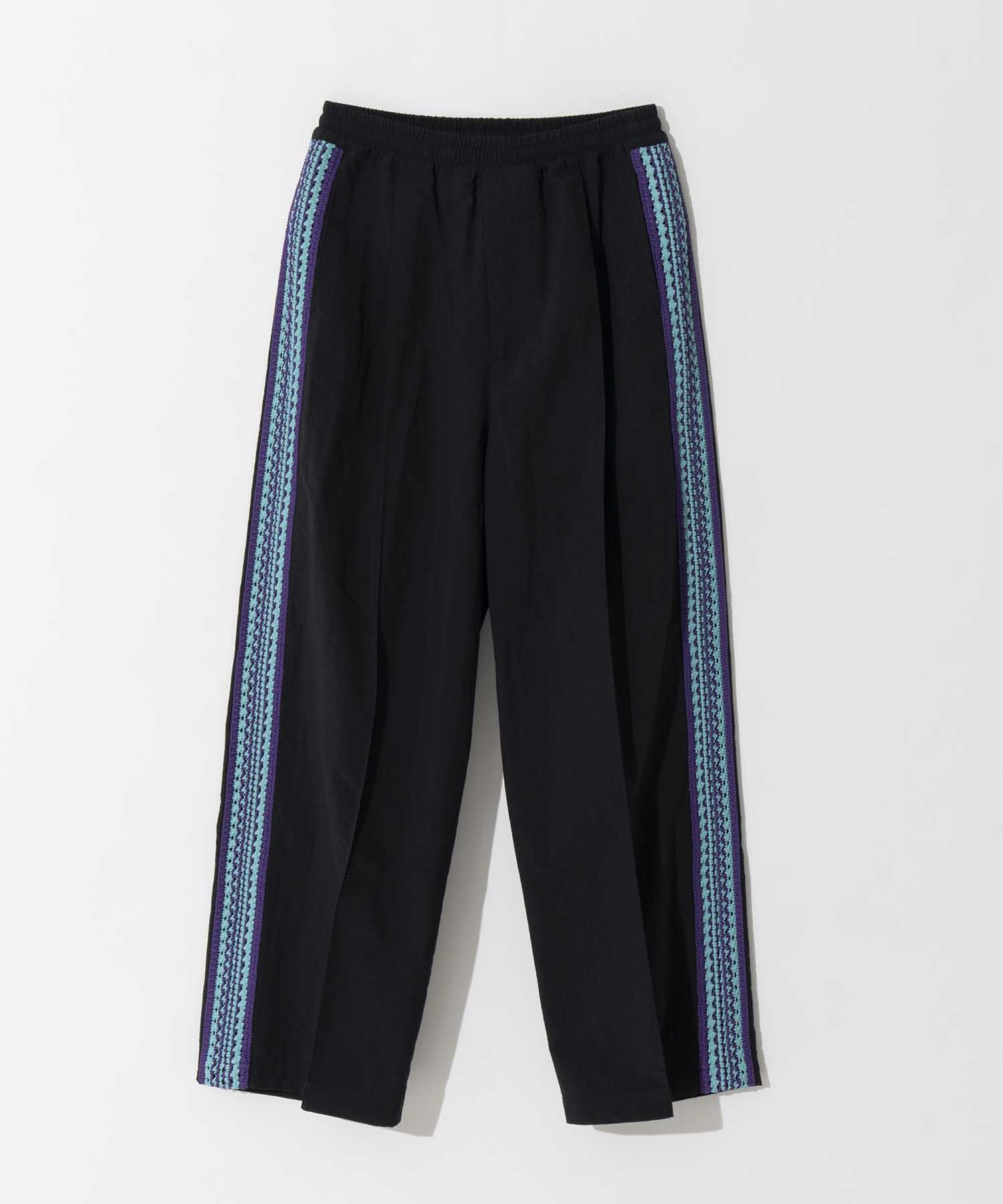 Washed Nylon Crochet Side Line Prime-Wide Easy Pants