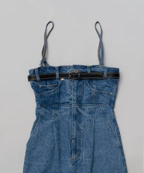 【SALE】Denim Bare All In One